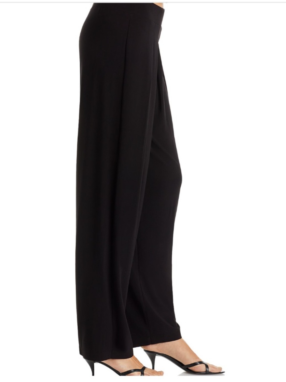 Norma Kamali Black Wide-Leg Jersey Pants - Picture 6 of 7
